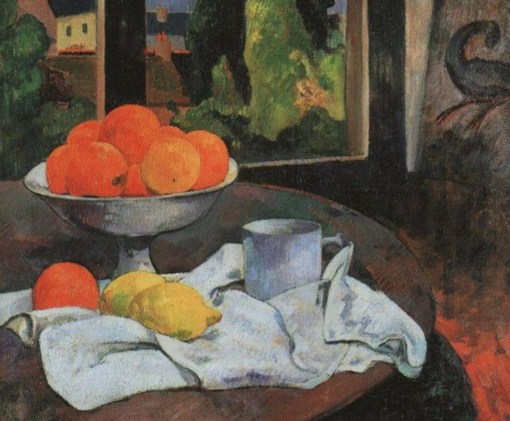 Still life with fruit bowl and lemons 