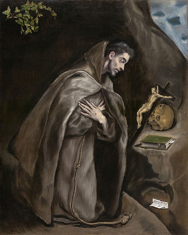 St Francis in Prayer before the Crucifix 1585-90