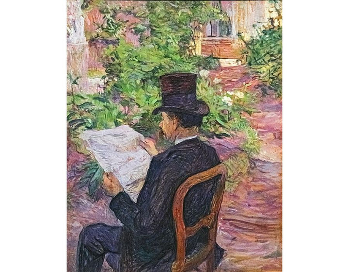 Desire Dihau Reading a Newspaper in the Garden 1890 