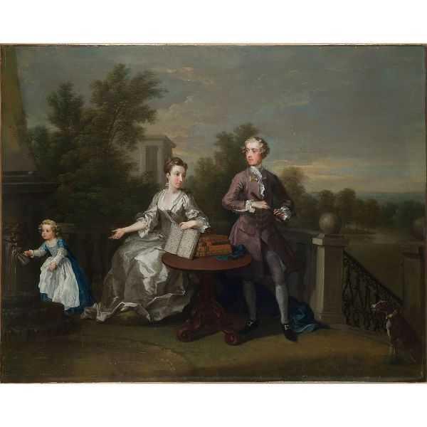 The Edwards Hamilton Family on their Terrace in Kensington 