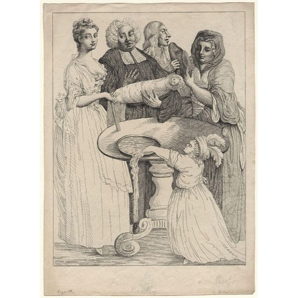 John Henley with five unknown figures 