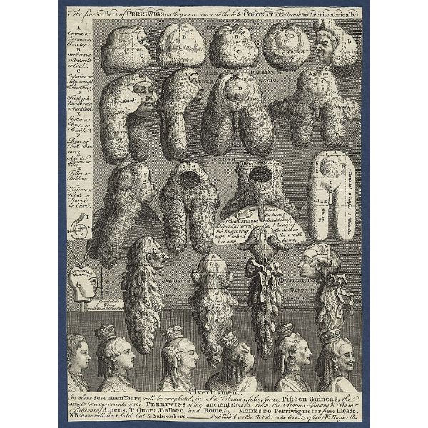 The Five Orders of Perriwigs from The Works of William Hogarth 