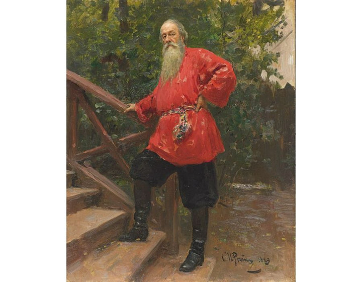 Vladimir Vasilievich Stasov in a dacha in Starozhilovka village, near Parlogovo (St. Petersburg) 