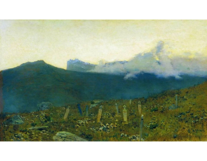 Tatarian cemetery. Crimea. Painting by Isaac Ilyich Levitan