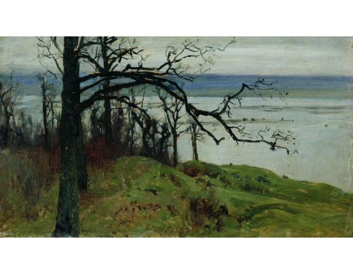 View of Volga from the high bank Painting 