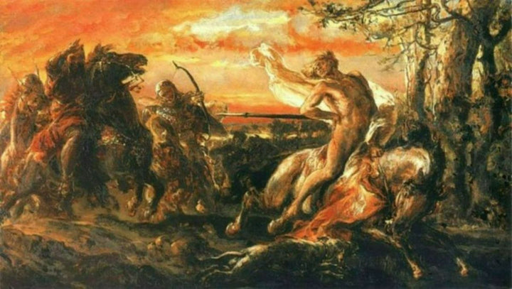 Slaying of Leszek the White in Gasawa Painting by Jan Matejko