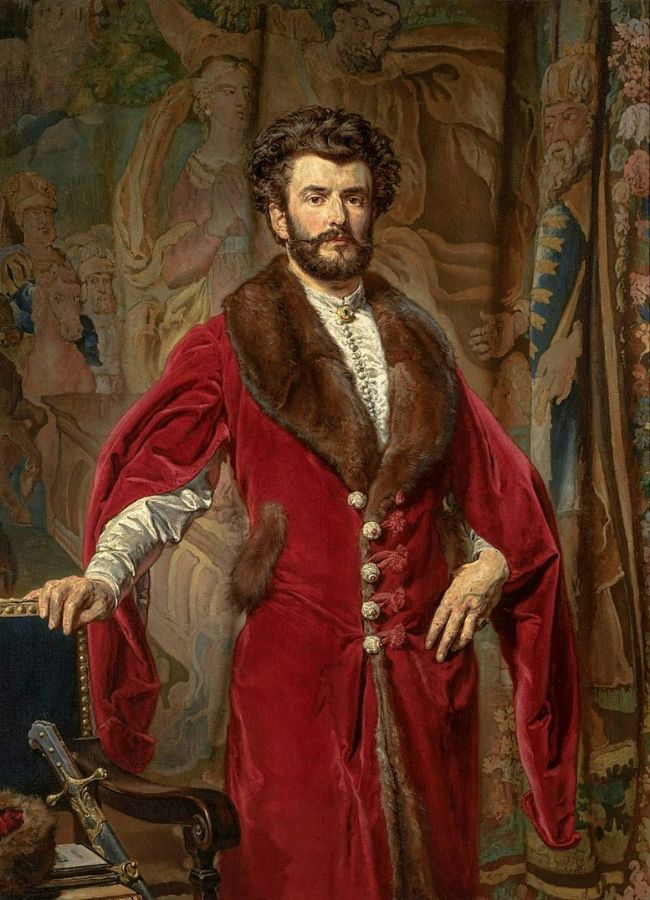 Portrait of Jozef Ciechonski Painting by Jan Matejko