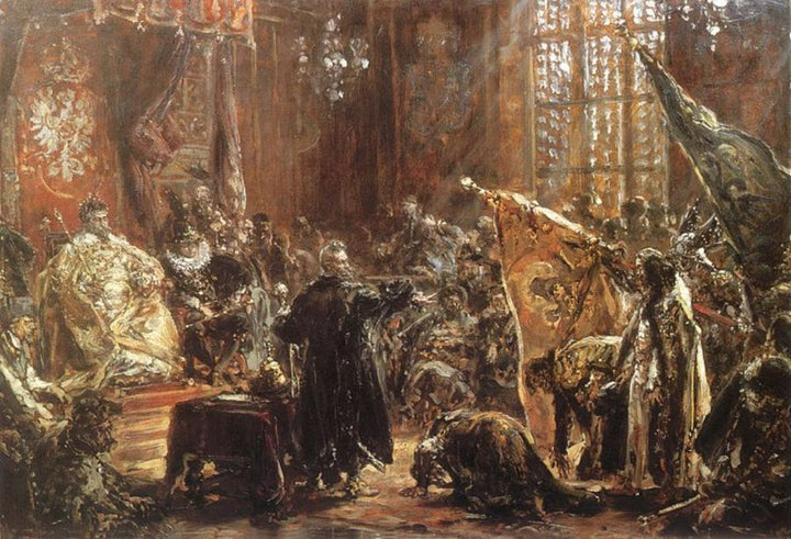 Shuiskys at the Warsaw Seym Painting by Jan Matejko