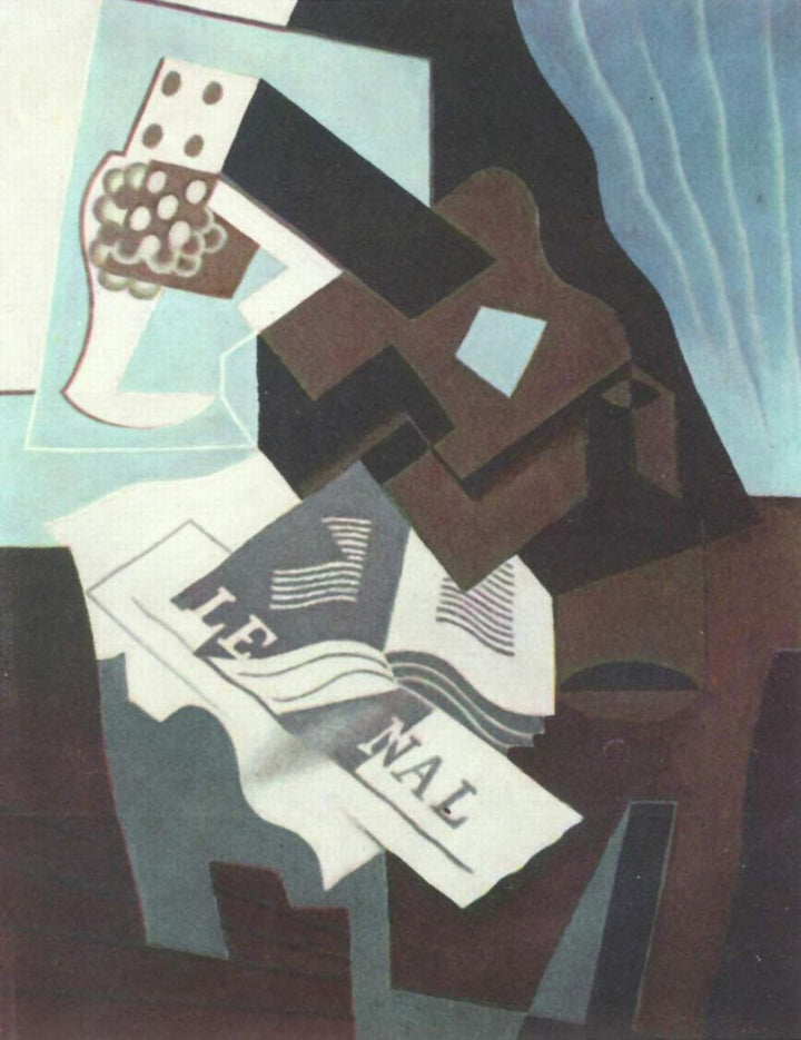 Still Life with Guitar, book and newspaper 