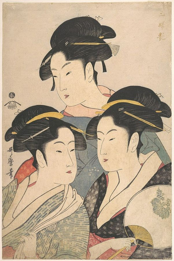 Three Beauties of the Present Day, Edo Period, Japan, c.1793, 