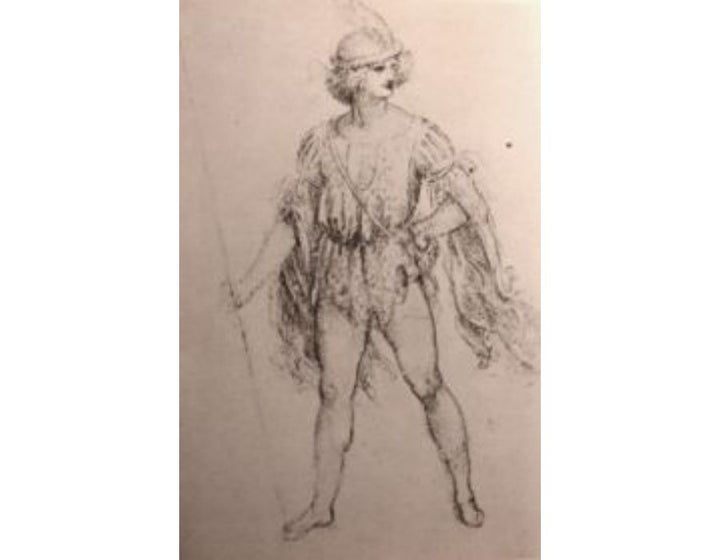 Drawing of a fancy dress costume 