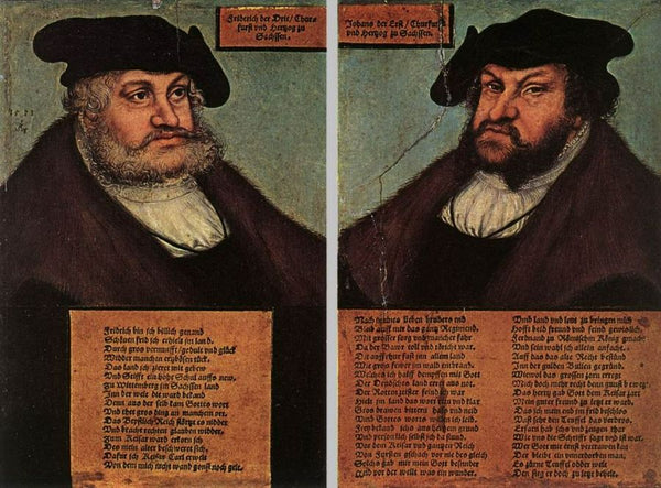 Portraits of Johann I and Frederick III the wise, Electors of Saxony 1533 