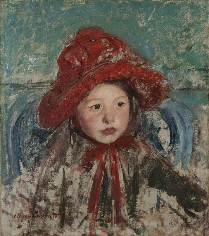 Little Girl In A Large Red Hat 