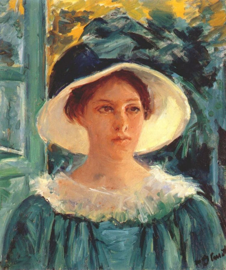 Young Woman In Green, Outdoors In The Sun 