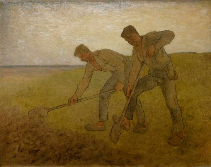 Les Deux Becheurs Painting by Jean-Francois Millet