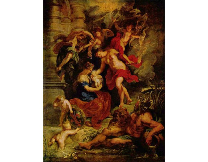 Paintings for Maria de Medici, Queen of France, scene the birth of Maria de' Medici 