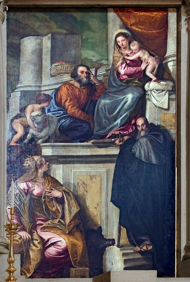 The Holy Family with St. John the Baptist, St. Anthony Abbot and St. Catherine, 1551 