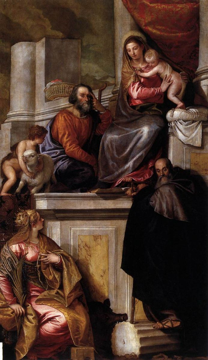 Holy Family with Sts Anthony Abbot, Catherine and the Infant John the Baptist 