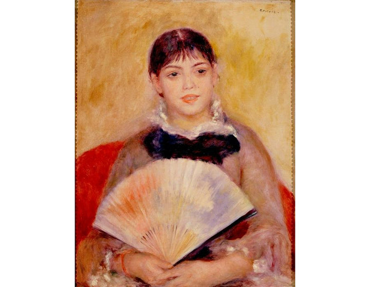 Girl With A Fan Aka Alphonsine Fournaise Painting by Pierre Auguste Renoir