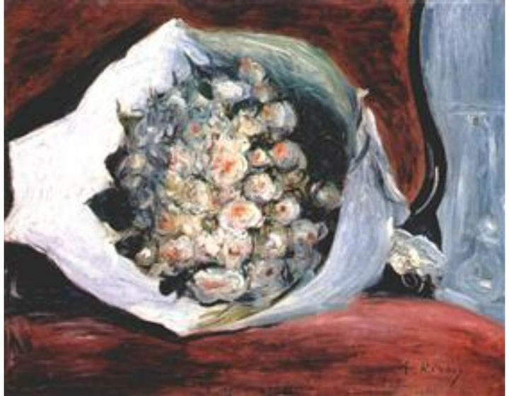 Bouquet in a theater box Painting by Pierre Auguste Renoir