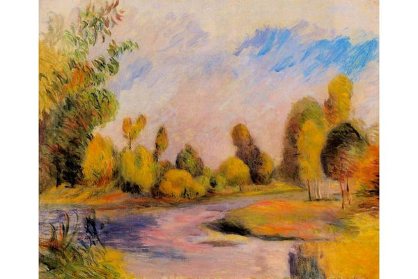 The Banks Of The River Painting by Pierre Auguste Renoir