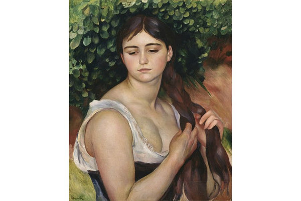 The Braid Aka Suzanne Valadon Painting by Pierre Auguste Renoir