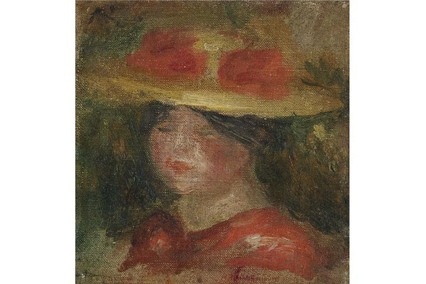 Tete De Femme Au Chapeau Painting by Pierre Auguste Renoir