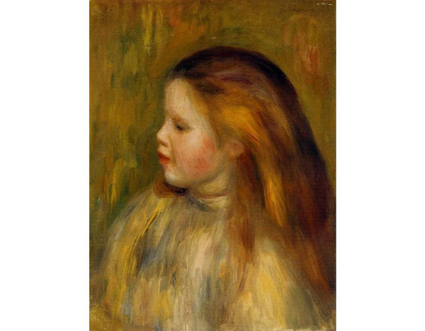 Head Of A Little Girl In Profile Painting by Pierre Auguste Renoir