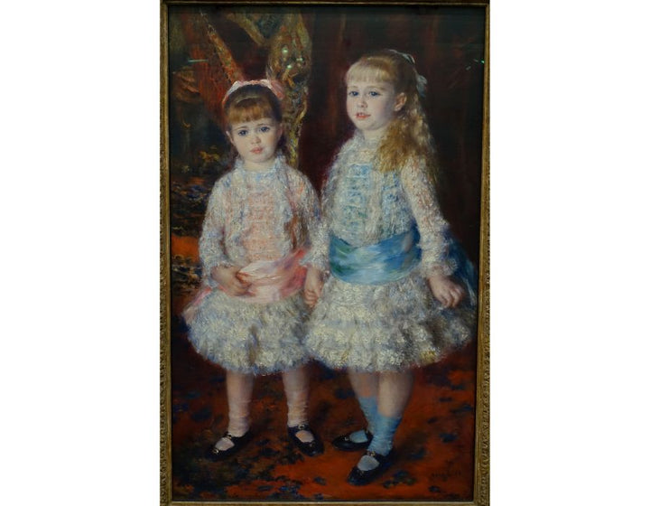 Pink and Blue (Alice and Elisabeth Cahen d'Anvers) Painting by Pierre Auguste Renoir