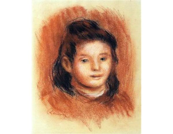 Girl's Head Painting by Pierre Auguste Renoir