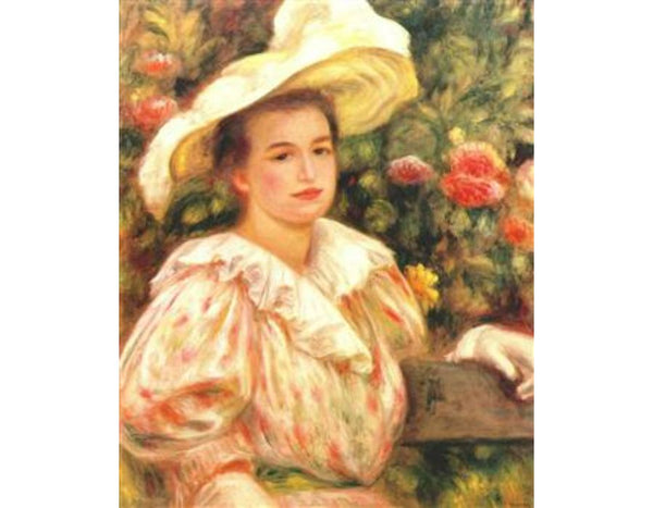 Lady with white hat Painting