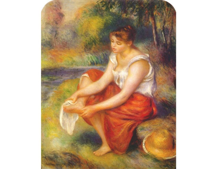 Girl, at the feet of drying Painting