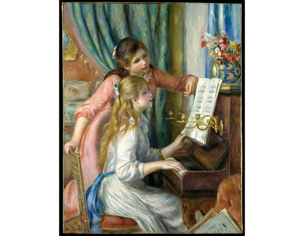 Two Young Girls at the Piano Painting