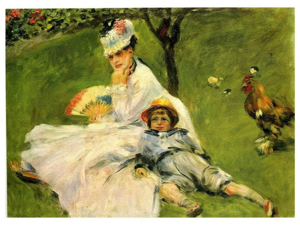 Camille Monet And Her Son Jean In The Garden At Argenteuil