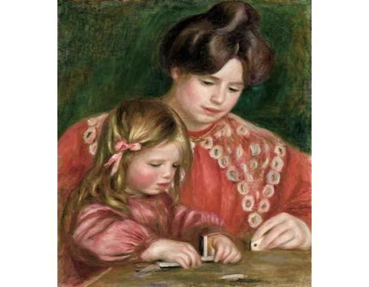 Gabrielle Et Coco Jouant Aux Dominos by Pierre Auguste Renoir