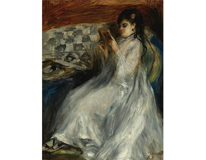 Jeune Femme En Blanc Lisant by Pierre Auguste Renoir