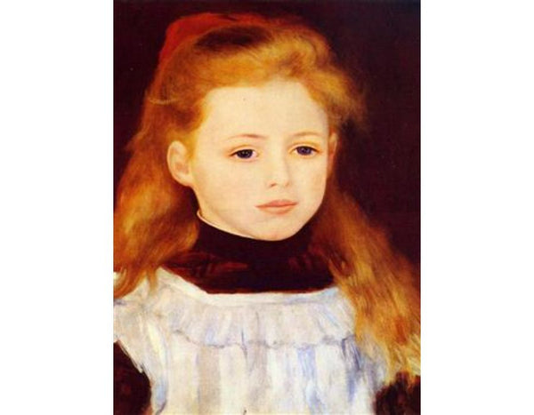 Little Girl In A White Apron Aka Portrait Of Lucie Berard by Pierre Auguste Renoir