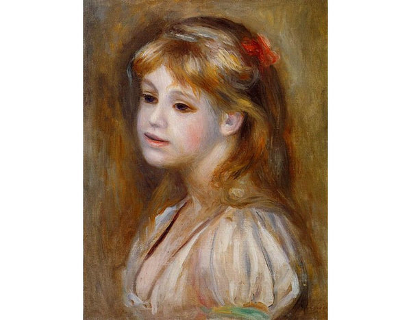 Little Girl With A Red Hair Knot by Pierre Auguste Renoir