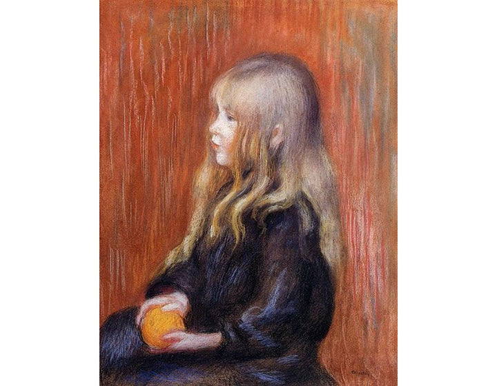 Coco Holding A Orange
 by Pierre Auguste Renoir