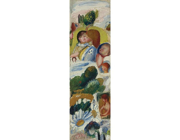 Etude De Personnages, Paysage Et Fleurs by Pierre Auguste Renoir