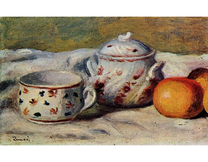 Still Life With Cup And Sugar Bowl
 by Pierre Auguste Renoir