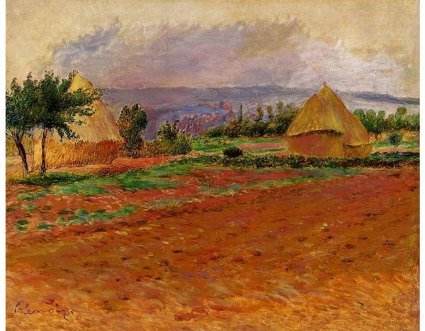 Field And Haystacks
 by Pierre Auguste Renoir