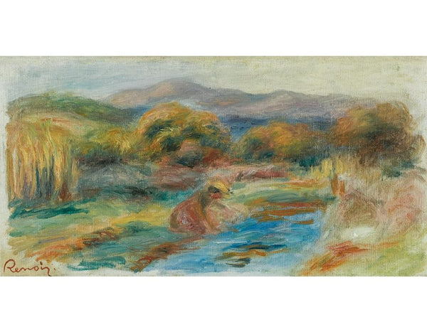 Laveuse Dans Un Paysage
 by Pierre Auguste Renoir