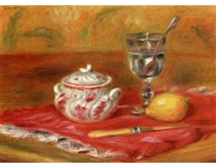 Still LIfe with Glass and Lemon
 by Pierre Auguste Renoir