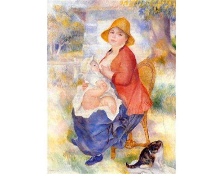 Motherhood Aka Woman Breast Feeding Her Child2 by Pierre Auguste Renoir