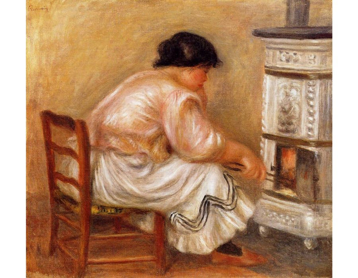 Woman Stoking A Stove 