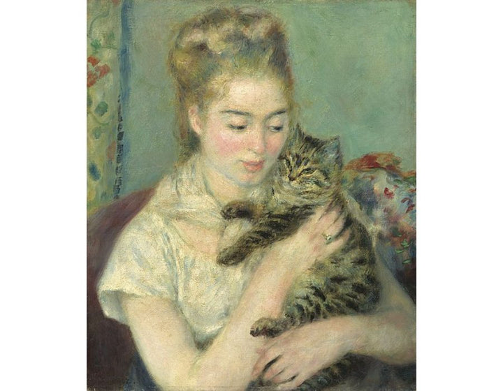 Woman With A Cat by Pierre Auguste Renoir