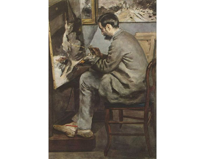 Frederic Bazille Painting The Heron by Pierre Auguste Renoir