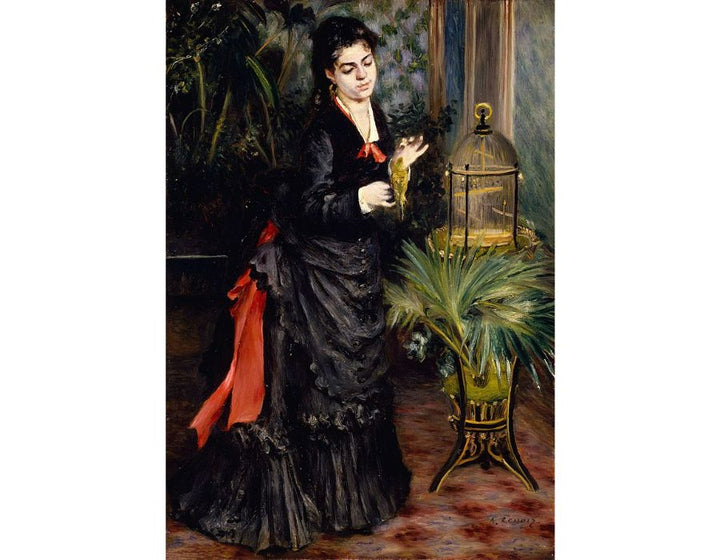 Woman With A Parrot Aka Henriette Darras by Pierre Auguste Renoir