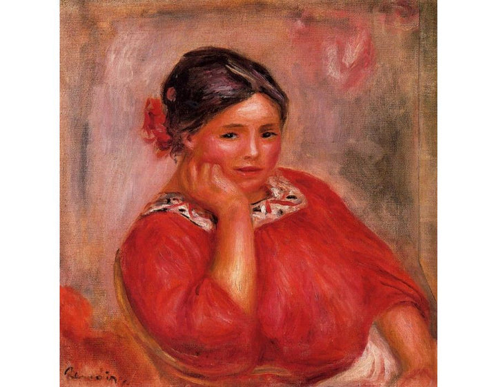Gabrielle In A Red Blouse2 by Pierre Auguste Renoir